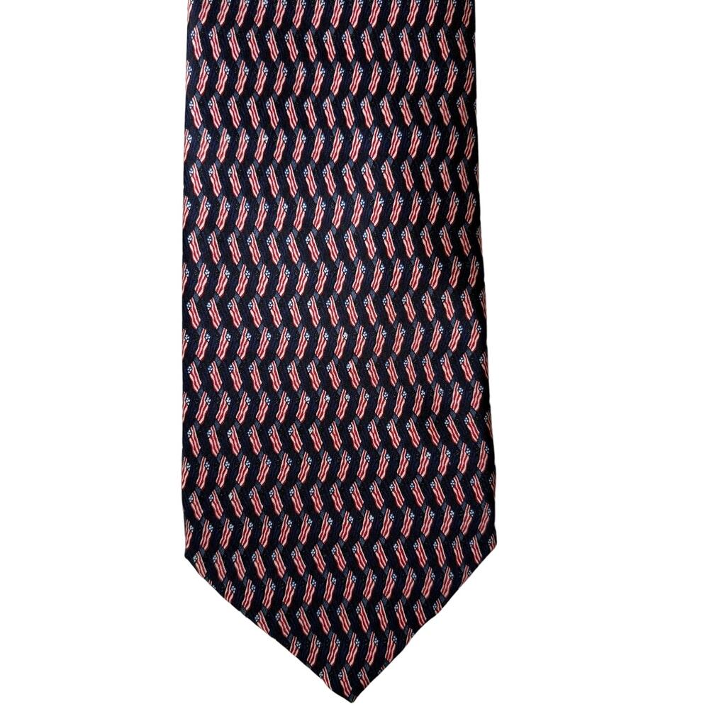 Stonehenge American Flags‎ Men's Necktie USA Red White Blue 100% Silk